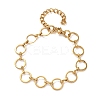 304 Stainless Steel Round Ring Link Chain Bracelets for Women BJEW-F536-02G-2