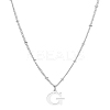 1Pc Brass Chain & 304 Stainless Steel Letter Pendant Necklaces NJEW-LP0001-35G-P-1