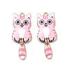 Light Gold Rack Plating Alloy Enamel Pendants ENAM-G210-01LG-05-2