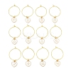 12Pcs Heart with Constellation Alloy Enamel Wine Glass Charms Sets AJEW-JO00230-01-1