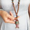 Alloy Enamel Colorful Fish Pendant Long Necklaces FS-WG9FE3F-01-2