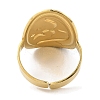 Oval & Moon 304 Stainless Steel Enamel Open Cuff Rings for Women RJEW-F166-29G-02-3