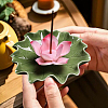 Lotus Leaf & Lotus Flower Porcelain Incense Burners DJEW-CN0001-38B-5