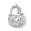 Brass Micro Pave Cubic Zirconia Pendants KK-D357-17A-P-1