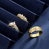 3Pcs Brass Micro Pave Clear Cubic Zirconia Finger Rings for Women FS-WGDAF26-01-2