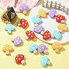 20Pcs 4 Colors Mushroom Food Grade Eco-Friendly Silicone Focal Beads SIL-CJ0001-63-6