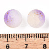 Frosted Baking Paint Crackle Glass Beads with Glitter Powder X1-DGLA-T004-01E-3