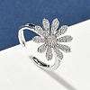 Brass Micro Pave Cubic Zirconia Cuff Open Rings RJEW-H256-06P-1