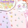 100Pcs Transparent Acrylic Flower Charms PALLOY-CJ00183-2