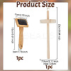 1Pc Wooden Handle with Metal Pin Macrame Fringe Comb TOOL-OC0001-88-2
