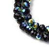 Electroplate Transparent Glass Beads Strands EGLA-A046-01A-05-3