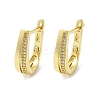 U-Shaped Brass Micro Pave Clear Cubic Zirconia Hoop Earrings EJEW-D311-024G-2