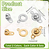 16 Sets 2 Colors 201 Stainless Steel Snap Clasps STAS-HY0001-90-2