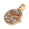 Brass Micro Pave Cubic Zirconia Pendants KK-C076-29G-G02-2