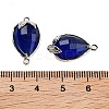 Cat Eye Faceted Teardrop Connector Charms G-B081-02P-4