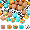 50Pcs 5 Styles Food Grade Eco-Friendly Silicone Beads SIL-SC0002-13-1