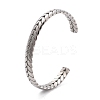 Non-Tarnish Unique Woven Wheat Cuff Bangle for Jewelry Gift STAS-B022-06P-3