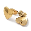 Ion Plating(IP) 304 Stainless Steel Heart Ear Studs for Women EJEW-P234-19G-2