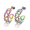 Ion Plating(IP) Rainbow Color 304 Stainless Steel Stud Earrings for Women STAS-A057-12MC-1