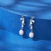 Natural Pearl Ear Studs EJEW-P286-05P-4