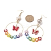 Glass Beads Pendant Dangle Earring EJEW-MZ00137-3