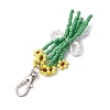 Bouquet Glass Seed Beaded Pendant Decoration HJEW-JM02561-01-4
