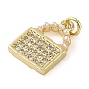 Brass Micro Pave Clear Cubic Zirconia Pendants KK-Q813-08B-G-2