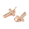 Brass Micro Pave Grade AAA Cubic Zirconia Charms ZIRC-P067-11RG-T-NR-3