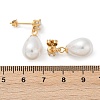 Teardrop with Flat Round 304 Stainless Steel Clear Cubic Zirconia Dangle Stud Earrings EJEW-F366-01G-02-3