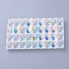 AB Color Half Electroplated Glass Pendants EGLA-R106-02-B-3