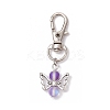 Angel Synthetic Moonstone Pendant Decorations HJEW-JM03146-4