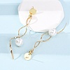 Brass Round Tassel Stud Earrings KK-P325-49G-3