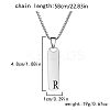 304 Stainless Steel Rectangle with Letter Pendant Box Chain Necklaces FS-WGD7C78-18-2