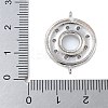 Rack Plating Brass Clear Cubic Zirconia Donut Connector Charms KK-A234-030P-02-4