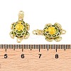 Brass Micro Pave Clear Cubic Zirconia Tortoise Connector Charms KK-F931-05G-3