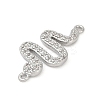 Brass Micro Pave Clear Cubic Zirconia Connector Charms KK-G526-02P-2