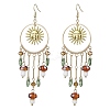 Golden 304 Stainless Steel Sun Chandelier Earrings EJEW-JE05674-01-1