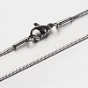 Non-Tarnish 304 Stainless Steel Square Snake Chain Necklaces LS-NJEW-M114-32-P-1