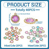 40Pcs 2 Colors UV Plating Alloy with Mixed Color Glass Rhinestone Pendants FIND-PJ0001-40-4