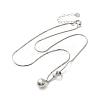 304 Stainless Steel Round Ball Knot Pendant Necklaces for Women NJEW-U031-05P-2