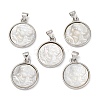 Natural White Shell Carved Cameo Lady Pendants KK-D537-01P-03-1