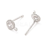 Brass Micro Pave Cubic Zirconia Stud Earring Findings ZIRC-P105-01P-2