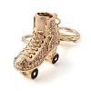 Golden Zinc Alloy with Rhinestone Ice Skates Keychain LS-DIY-B075-01G-03-2