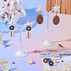 20Pcs 2 Styles Donut Shape Natural Ash Wood Stud Earring Findings EJEW-TA0001-35-8