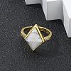 Rhombus Natural & Synthetic Gemstone Finger Rings RJEW-B113-01G-2-3