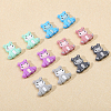 12Pcs 6 Colors Rhinoceros Food Grade Eco-Friendly Silicone Focal Beads SIL-CA0003-07-6