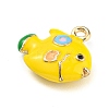 Marine Animal Alloy Enamel Pendants ENAM-A145-04G-03-2