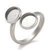 304 Stainless Steel Cuff Rings Components STAS-K279-02A-P-1
