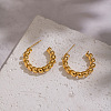 Twist C-Shaped 304 Stainless Steel Stud Earrings LS-RC9217-3