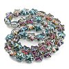 Half Rainbow Plated Electroplate Transparent Glass Beads Strands EGLA-G037-07A-HR01-2